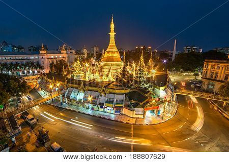 Sule pagoda in Yangon, Myanmar