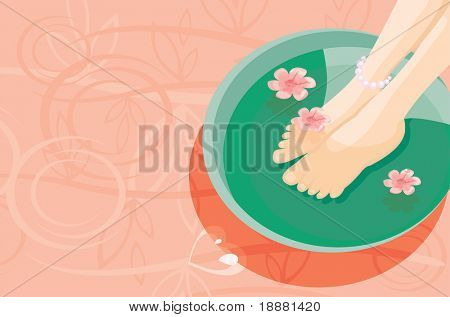 女人腿在洗手盆中的矢量图像