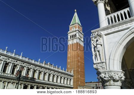 italy, venice. piazza san marco and campanile