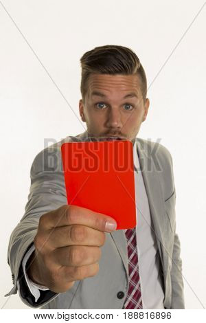 manager with red card