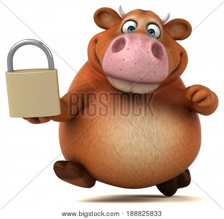 Fun cow - 3D Illustration
