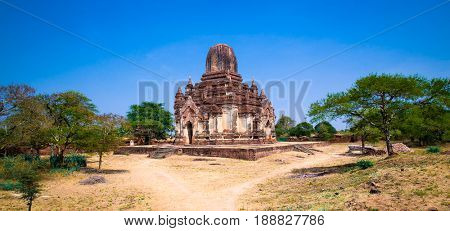 Thambula Temple in Bagan, Myanmar. Thambula Temple was built in 1255 and takes its name from the Queen Thambula.