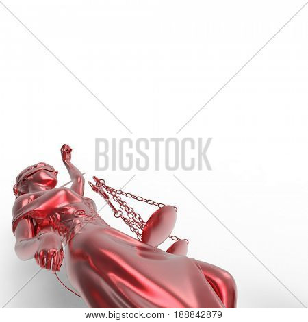 Broken lady of justice 3d rendering