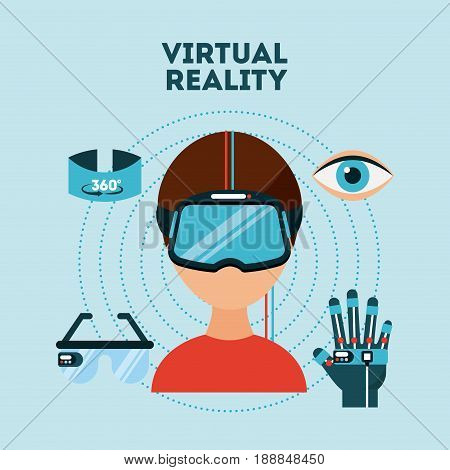 virtual reality flat icon vector illustration design graphic