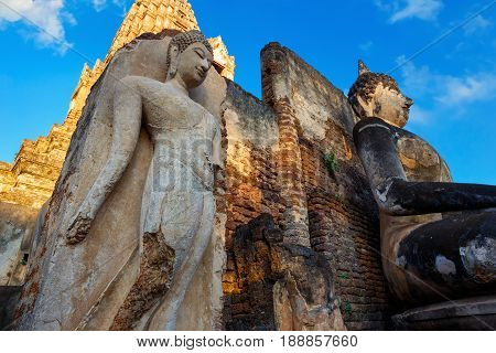 Sukhothai, Thailand - January 17 2017: Wat Phra Si Rattana Mahathat - Chaliang In The Precinct Of Si