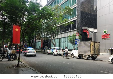 Street At Downtown In Saigon, Vietnam