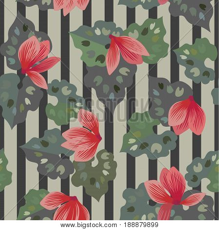 Floral Seamless Pattern Of Cyclamen Flowers