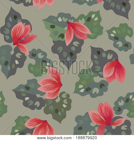 Floral Seamless Pattern Of Cyclamen Flowers