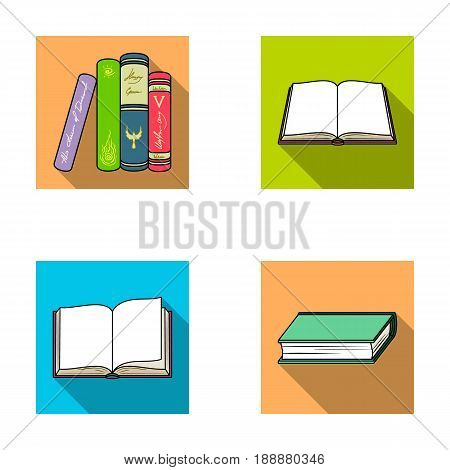 Various kinds of books. Books set collection icons in flat style vector symbol stock illustration .