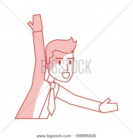 Flat line monocromatic man icon design. Vector illustration.