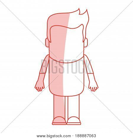 Flat line monocromatic standing man icon design. Vector illustration.