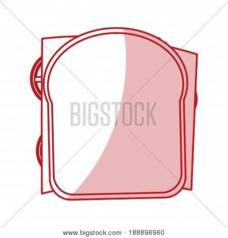 Flat line monocromatic sandwich over white background. Vector illustration.