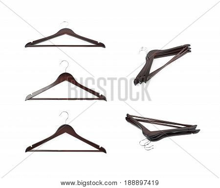 Set of dark hanger images isolated over the white background
