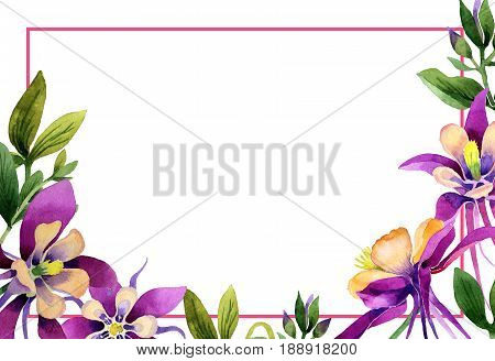 Wildflower orhid promo sale banner template in a watercolor style isolated. Aquarelle wildflower orhid promo sale banner template for background, texture, wrapper pattern, frame or border.
