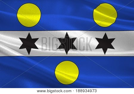 Flag of Cherbourg-Octeville is a city and former commune situated at the northern end of the Cotentin peninsula in the northwestern French department of Manche. 3d illustration