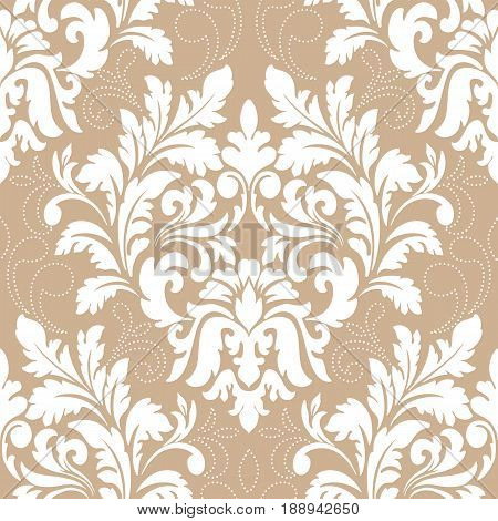 Vector damask seamless pattern element. Classical luxury old fashioned damask ornament, royal victorian seamless texture for wallpapers, textile, wrapping. Exquisite floral baroque template.