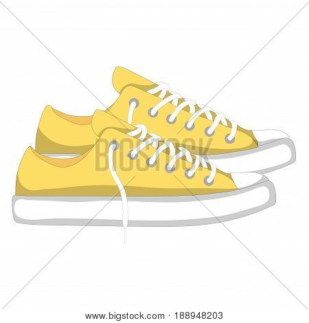 Fashionable woman s shoes snickers. Vector design elements isolated on white