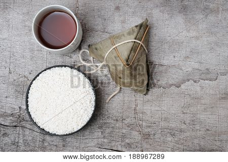 White Glutinous Rice  And Glutinous Rice Dumpling