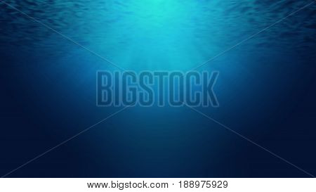 Sunbeams and Sea deep or ocean underwater as a background.