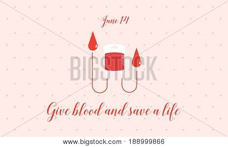 Blood donor day background vector flat collection stock