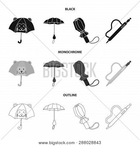 Vector Design Of Protection And Closed Logo. Collection Of Protection And Rainy Stock Vector Illustr