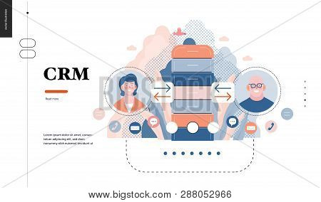Technology 3 - Crm Customer Relationship Management - Modern Flat Vector Concept Digital Illustratio