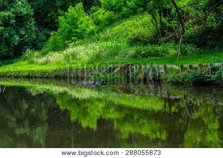 Canal Between Digoin And Roanne In The Drill In The Loire