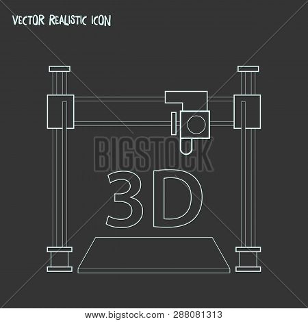 3d Printer Icon Line Element. Vector Illustration Of 3d Printer Icon Line Isolated On Clean Backgrou