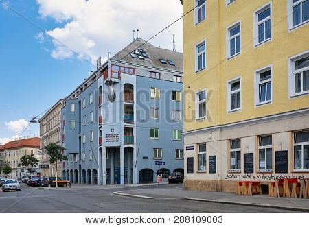Vienna, Austria - July 20, 2018. Residential Buildilngs Of The Ottakring District. City Of Vienna, A