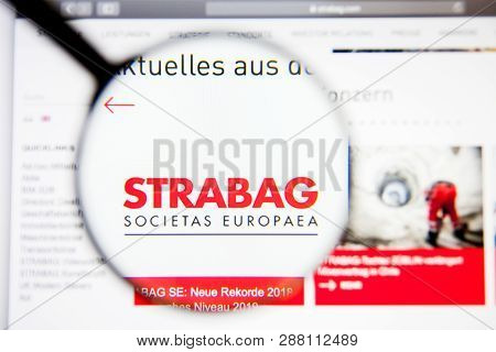 Los Angeles, California, Usa - 5 March 2019: Strabag Website Homepage. Strabag Logo Visible On Displ