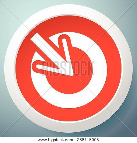 Position, Accuracy, Alignment Concept Icon, Cursor Points Inside A Circle