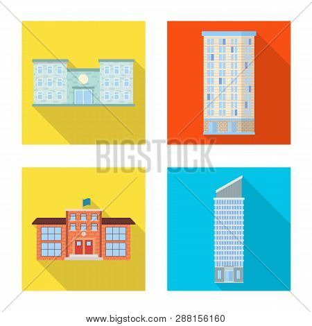 Isolated Object Of Municipal And Center Symbol. Set Of Municipal And Estate   Stock Vector Illustrat