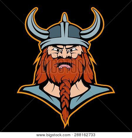 Viking Head Mascot Logo , Vector Graphic To Design