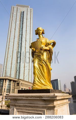 March 2014 - Tianjin, China - One Of The Many European Style Statues That Adorn The Bridges Of Tianj