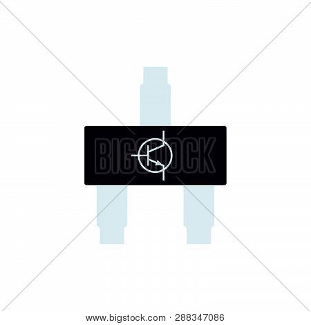 Smd Transistor Icon. Flat Color Design. Vector Illustration.