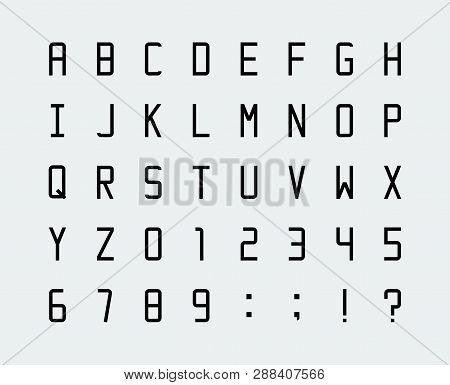 Vector Condensed Monospaced Latin Font With Numbers
