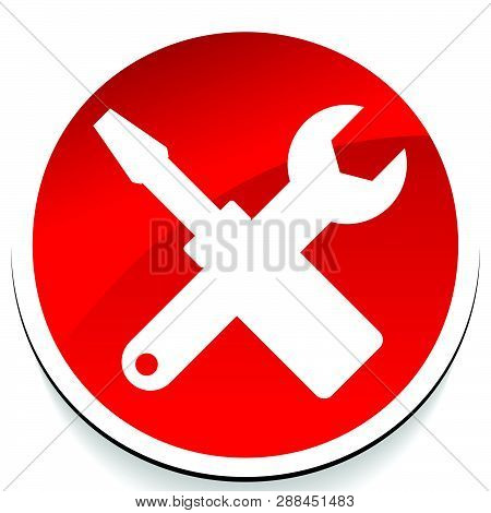 Crossed Screwdriver, Wrench Icon. Repair, Maintance, Assembly Concept Icon