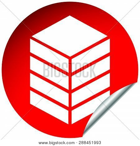 Icon With Tower, Rack. Storage, Container, Datacenter Concept Icon