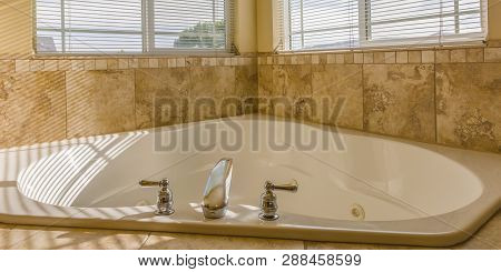 Heart Shaped Bathtub With Jets Inside A Bathroom