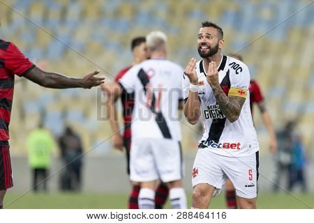 Rio, Brazil - February 9, 2019: Leandro Castan Player In Match Between Vasco And Flamengo By The Car