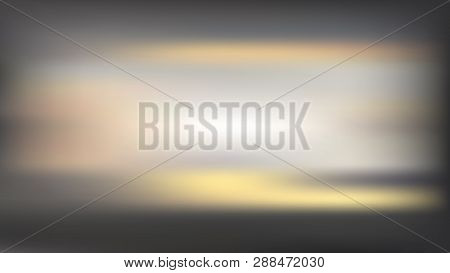 Vector Blur Baclkground With Horizontal Golden Lines. Sunset