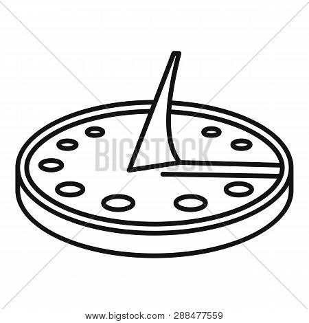 Sundial Icon. Outline Sundial Icon For Web Design Isolated On White Background