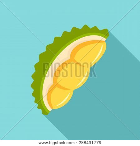 Fresh Durian Piece Icon. Flat Illustration Of Fresh Durian Piece Icon For Web Design