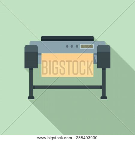 Printer Plotter Icon. Flat Illustration Of Printer Plotter Icon For Web Design