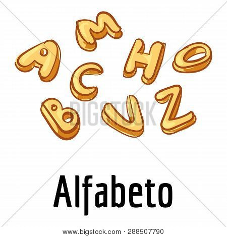 Alfabeto Pasta Icon. Cartoon Of Alfabeto Pasta Icon For Web Design Isolated On White Background