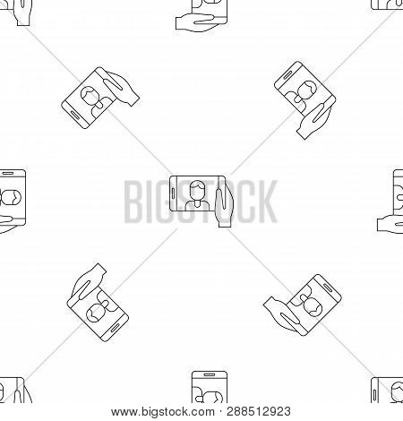 Man Take Selfie Phone Pattern Seamless Repeat Geometric For Any Web Design