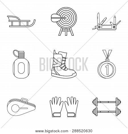 Penknife Icons Set. Outline Set Of 9 Penknife Icons For Web Isolated On White Background