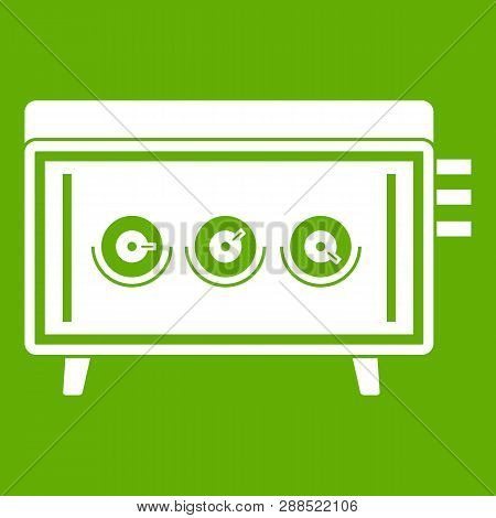 Cd Changer Icon White Isolated On Green Background. Illustration