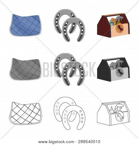 Isolated Object Of Equipment And Riding Symbol. Set Of Equipment And Competition Vector Icon For Sto