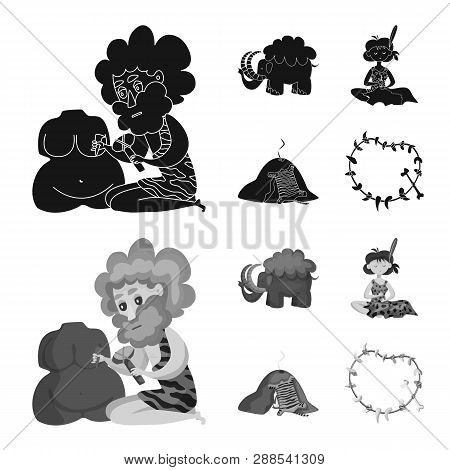 Vector Illustration Of Evolution  And Prehistory Sign. Set Of Evolution  And Development  Vector Ico